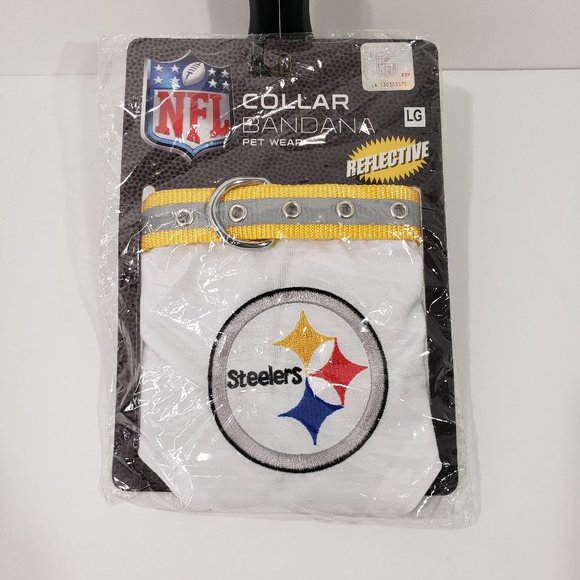 NFL Pittsburgh Steelers Reflective Dog Collar Bandana Size Large (Not Used) - Picture 1 of 5